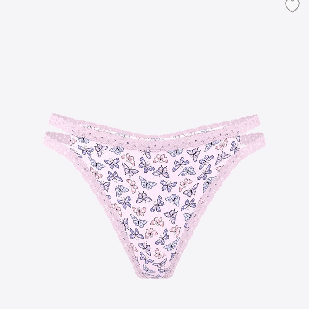PINK Victoria's Secret Butterfly WINK STRAPPY THONG PANTY